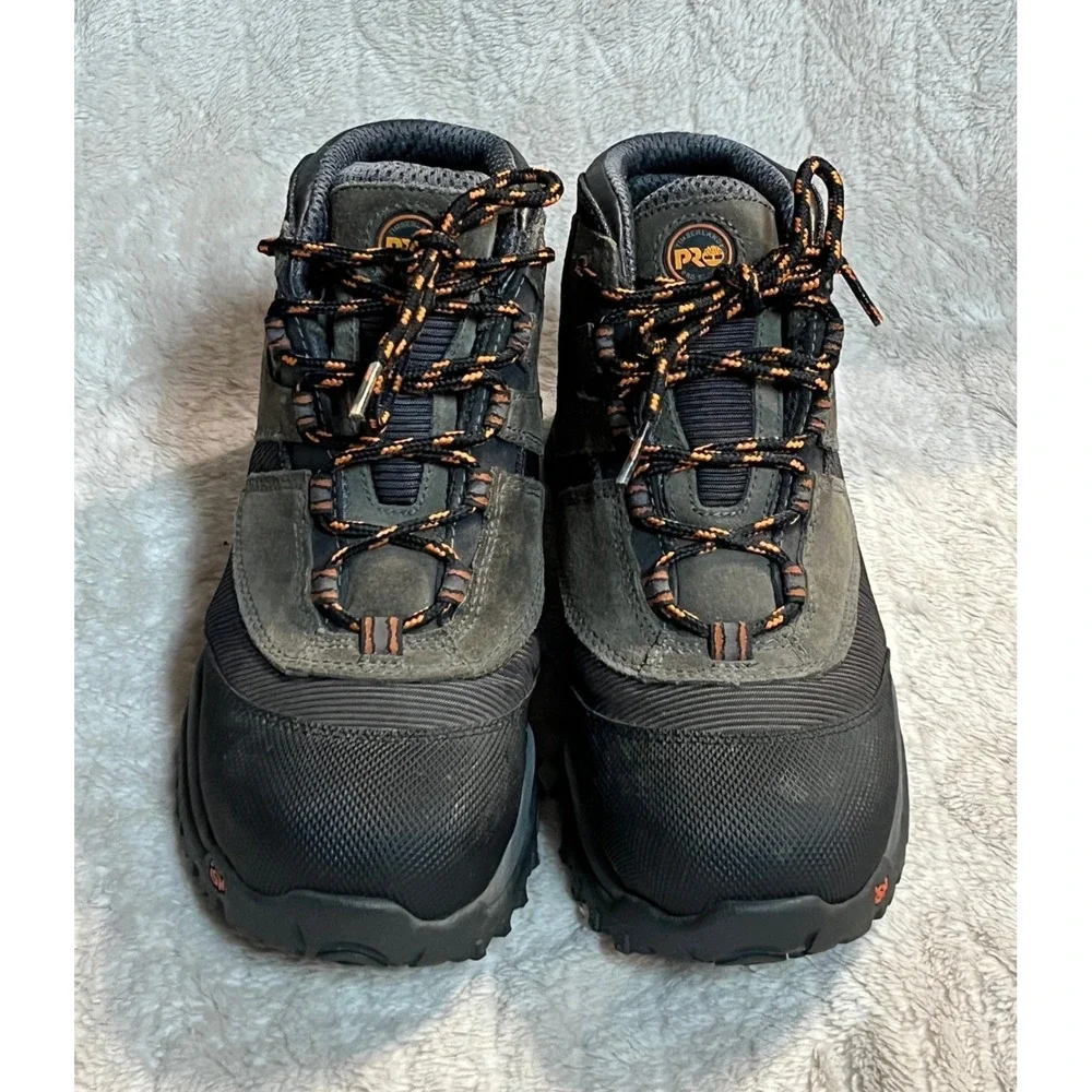 Timberland PRO Mens Work Boots 7.5 Steel Toe Grey‎ Black Hiking Shoes 87030 Y2K